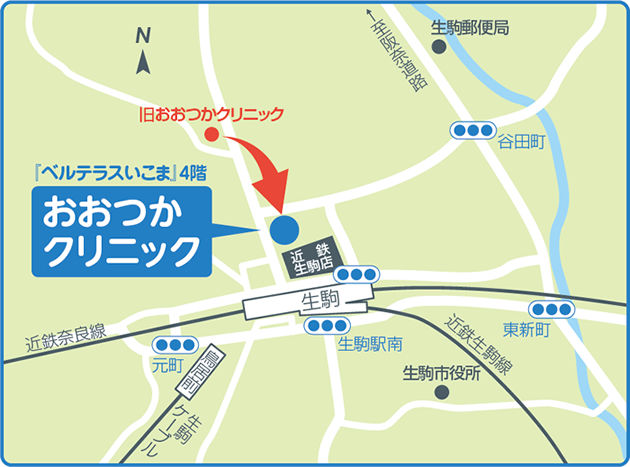 おおつかクリニック　奈良県生駒市北新町10番36　ベルテラスいこま 404号